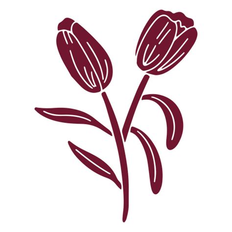 Diseño Png Y Svg De Silueta De Flores De Tulipán Para Camisetas