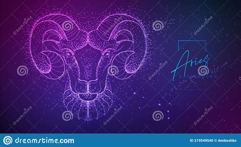 Neon Modern Fluid Background With Astrology Aries Zodiac Sign Stock