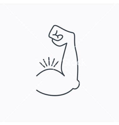 Biceps muscle icon Bodybuilder strong arm sign vector image on | Biceps