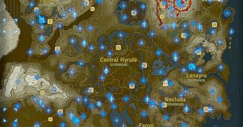 Spoilers Breath Of The Wild All Shrines Map Rzelda