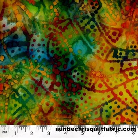 Cotton Batik Quilt Fabric India Qb 467 Bohemian Mayan Design Multi Boho