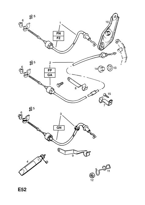 Opel CORSA B TIGRA A Clutch Pedal And Fixings Contd Opel EPC