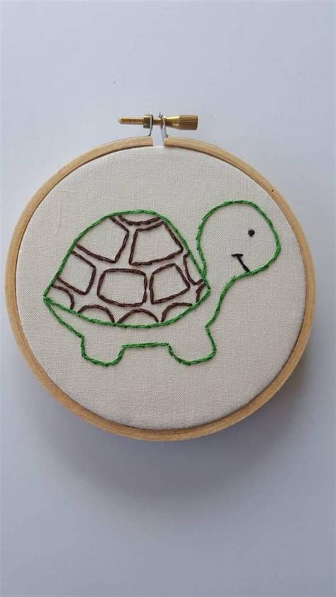 Turtle Ornament Embroidery Turtle Ornament Embroidery Hoop Etsy