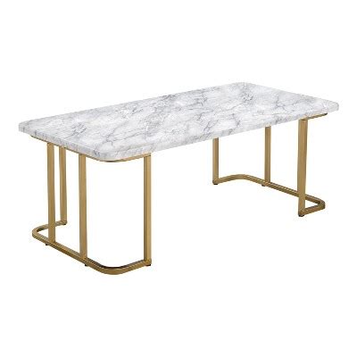 Trillick Faux Marble Top Coffee Table Gold White Mibasics Target
