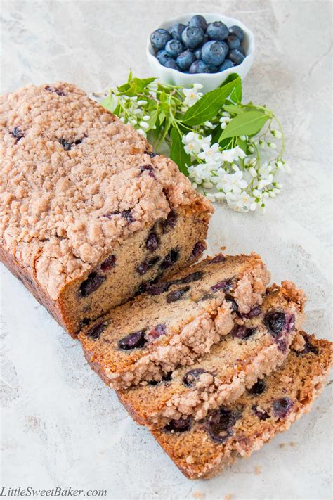 Sprinkle streusel over the batter. Eggless Blueberry Banana Bread (video) - Little Sweet Baker