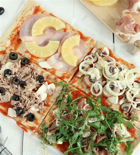 Pizza Vier Toppings Recept Zelf Plaatpizza Met Toppings Maken