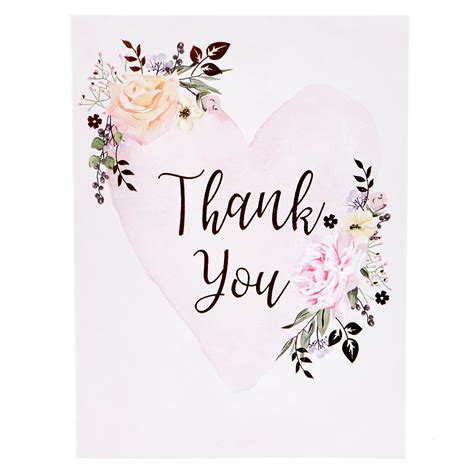 Unique thank you cards from independent artists. Buy Heart & Flowers Thank You Cards - Pack of 12 for GBP 1.49 | Card Factory UK