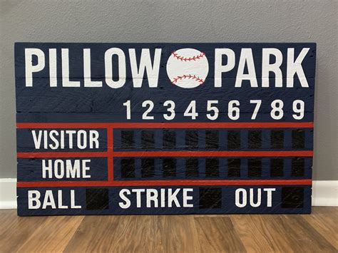 Pillow Park Baseball Scoreboard Parkwood Pallets In 2020 Wooden