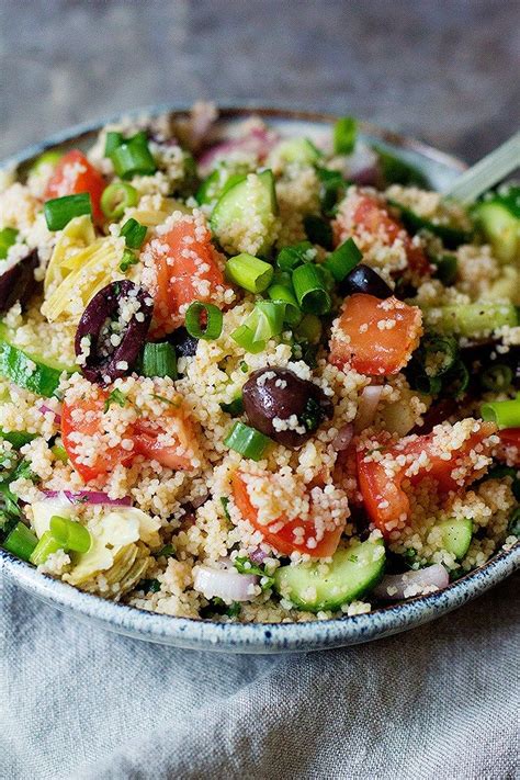 Feel free to add some cooked chickpeas or kidney beans or cheese to this for extra vegetarian protein, or top it with leftover grilled. An easy couscous salad packed with Mediterranean flavors ...