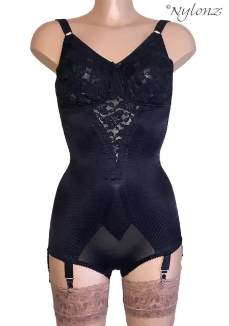 vintage style 6 strap panty corselette full girdle black 6 suspenders nylonz 44 85 picclick