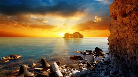 Free 7 Best Beach Sunset Desktop Wallpapers In Psd