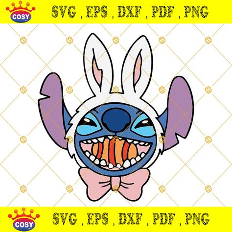Stitch Happy Easter Svg Stitch Bunny Svg Stitch Svg Easter Svg
