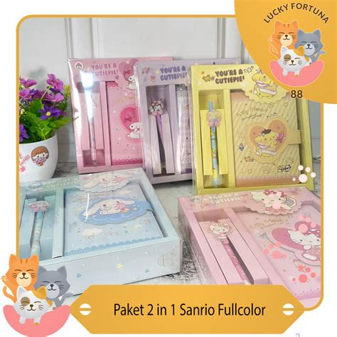 Jual Paket Alat Tulis 2 In 1 Gambar Sanrio Buku Tulis Pulpen 2 In