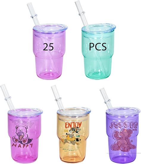 Amazon Agh Pcs Oz Mini Tumbler Shot Glass With Straw And Lid