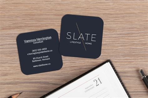 The front side is coated and the backside is uncoated. Square Business Cards | Plastic Printers