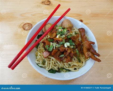 Simple Photo Flat Lay Delicious Mie Ayam Ceker Bakso Chicken Noodle