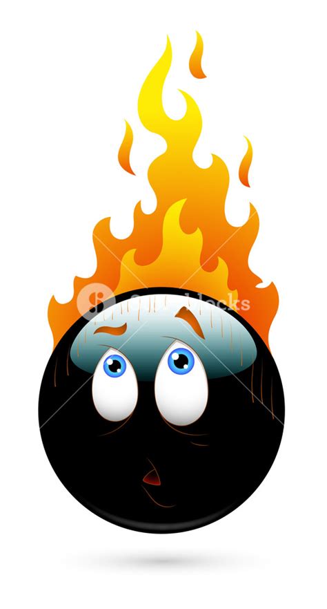 Scared Smiley With Fire Vector Royalty Free Stock Image Storyblocks