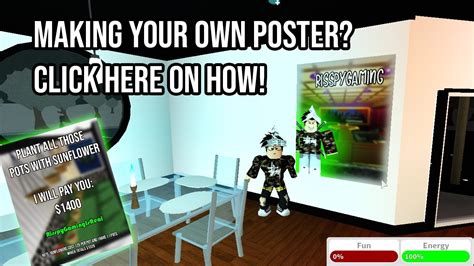Bloxburg How To Make Your Own Picture Or Poster Free Youtube