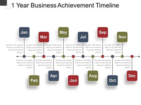 1 Year Business Achievement Timeline Example Of Ppt Powerpoint