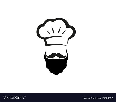 Creative Abstract Chef Hat Beard Logo Design Vector Image
