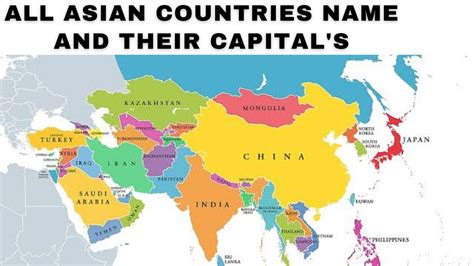 All Asia Countries And Their Capital Asian Countries Capital And
