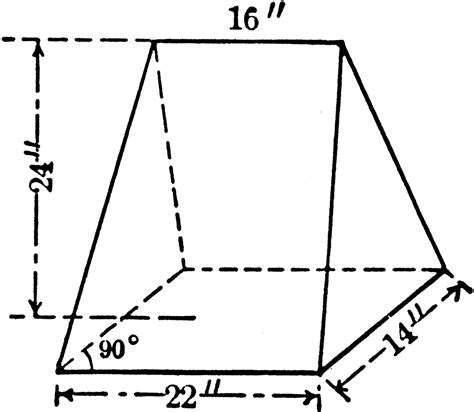 Pyramid Frustum With Triangular Bases And Height Of 27 Inches Clipart Etc