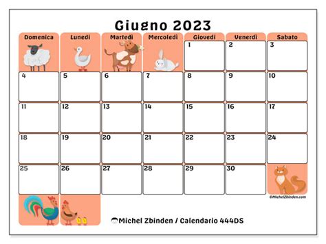 Calendario Giugno 2023 Da Stampare “444ds” Michel Zbinden Ch