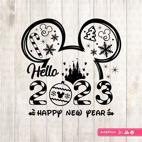 Mouse Happy Ney Year 2023 Svg for Cricut Hello 2023 Print for - Etsy UK