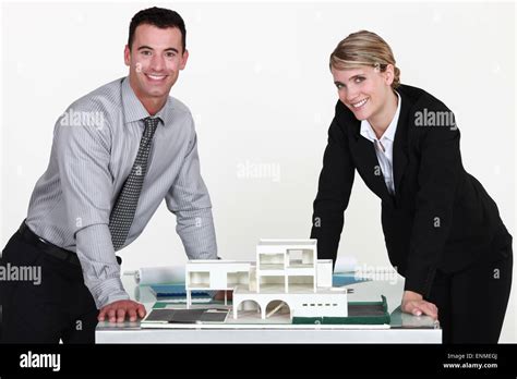 Two Architects Working Together Stock Photo Alamy