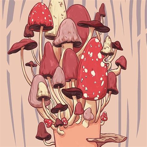 Fooling Around With These Mushroom Guys Again Illustration Mushrooms Stuffed Mushrooms