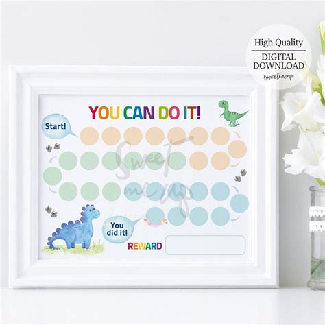 Dinosaurs Reward Chart Kids Reward Chart Behavior Chart Etsy