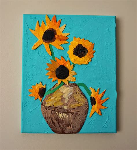 This art technique was inspired by van gogh's painting the starry night. Van Gogh Sunflower | Fun Family Crafts