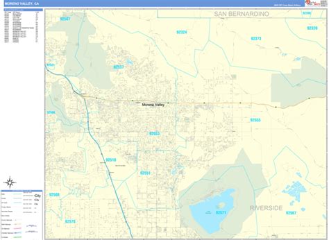 Wall Maps of Moreno Valley California - marketmaps.com