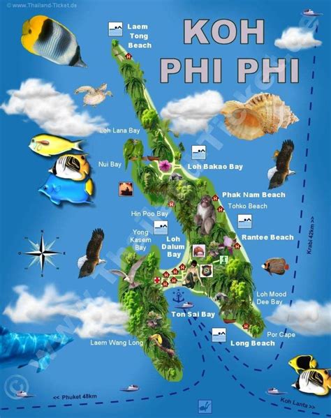 Thailand Map Phi Phi Island Thailand Map Guide
