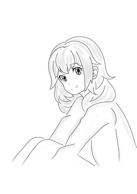 Uncolored Art Of The Main Female Character Tsukimi Made By My Friend
