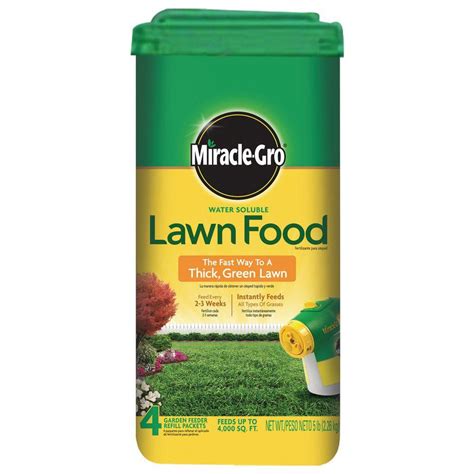 Greens lawns in just 7 days. Miracle-Gro 5 lb. Water-Soluble 5 Lawn Food-1001832 - The ...