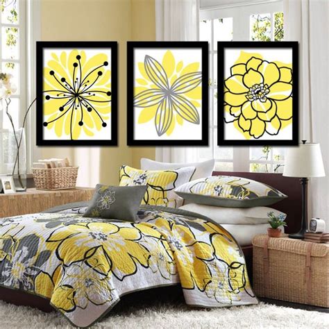 Yellow And Grey Wall Decor Fresh Yellow Black Wall Art Canvas Or Prints