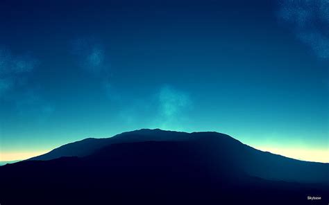 Hd Wallpaper Silhouette Of Mountain Landscape Cyan Sky Scenics