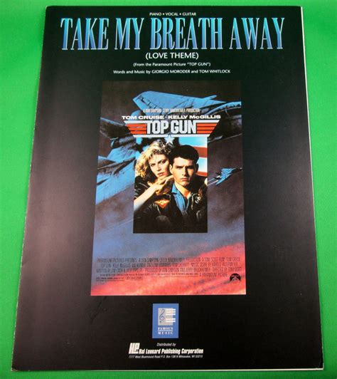 Take My Breath Away Original Sheet Music Top Gun Kelly Mcgillis Tom