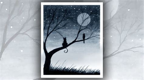 Easy Black and White painting, Simple Drawing ideas for beginners | Black, white painting, Easy ...
