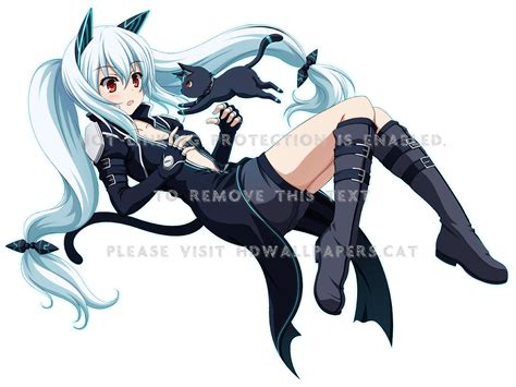 Neko Cat Girl Cute Anime Black Hd Wallpaper 1464632