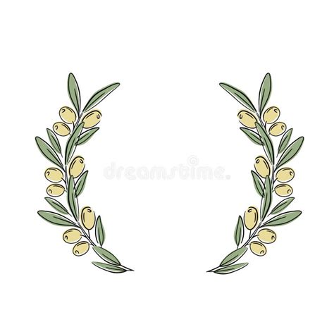Vector Decorative Wreath Olive Branchfor Labels Packaging Stock