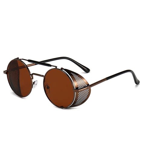Retro Round Steampunk Sunglasses Personalized Windshield Punk Metal Frame Uv400 Ebay