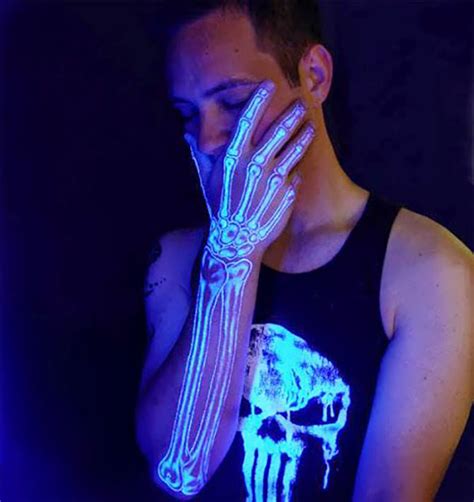 Arm Sleeve Skeleton Uv Tattoo For Men