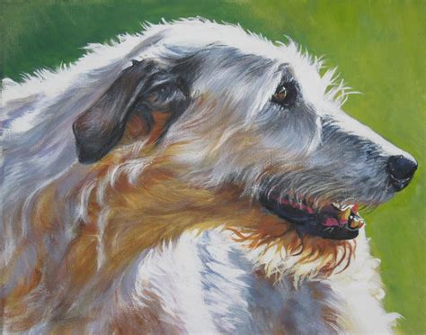 Irish Wolfhound Dog Art Portrait Canvas Print Of La Shepard