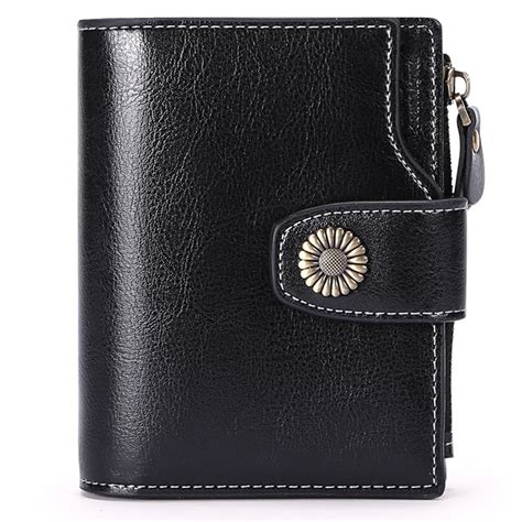 Falan Mule Small Wallet For Women Genuine Leather Bifold Compact Rfid
