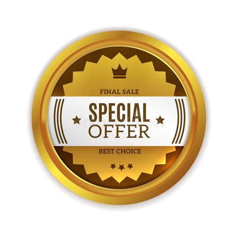 Special Offer Label With Royal Crown Symbol Quality Badge Stock Vector