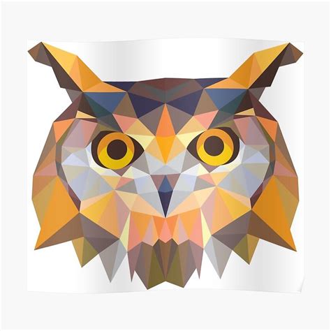 Geometric Owl Art Print By Fabianocampos Owl Art Print Geometric Owl