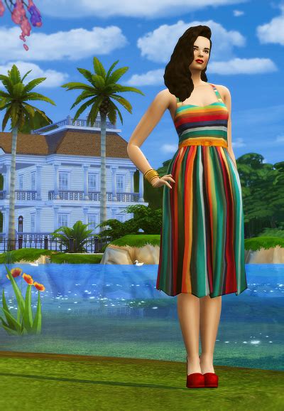 Sims 4 Ccs The Best Striped Dress By Rusty Nail