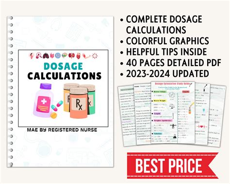 Complete Dosage Calculations Study Guide 40 Pages Nursing School Notes